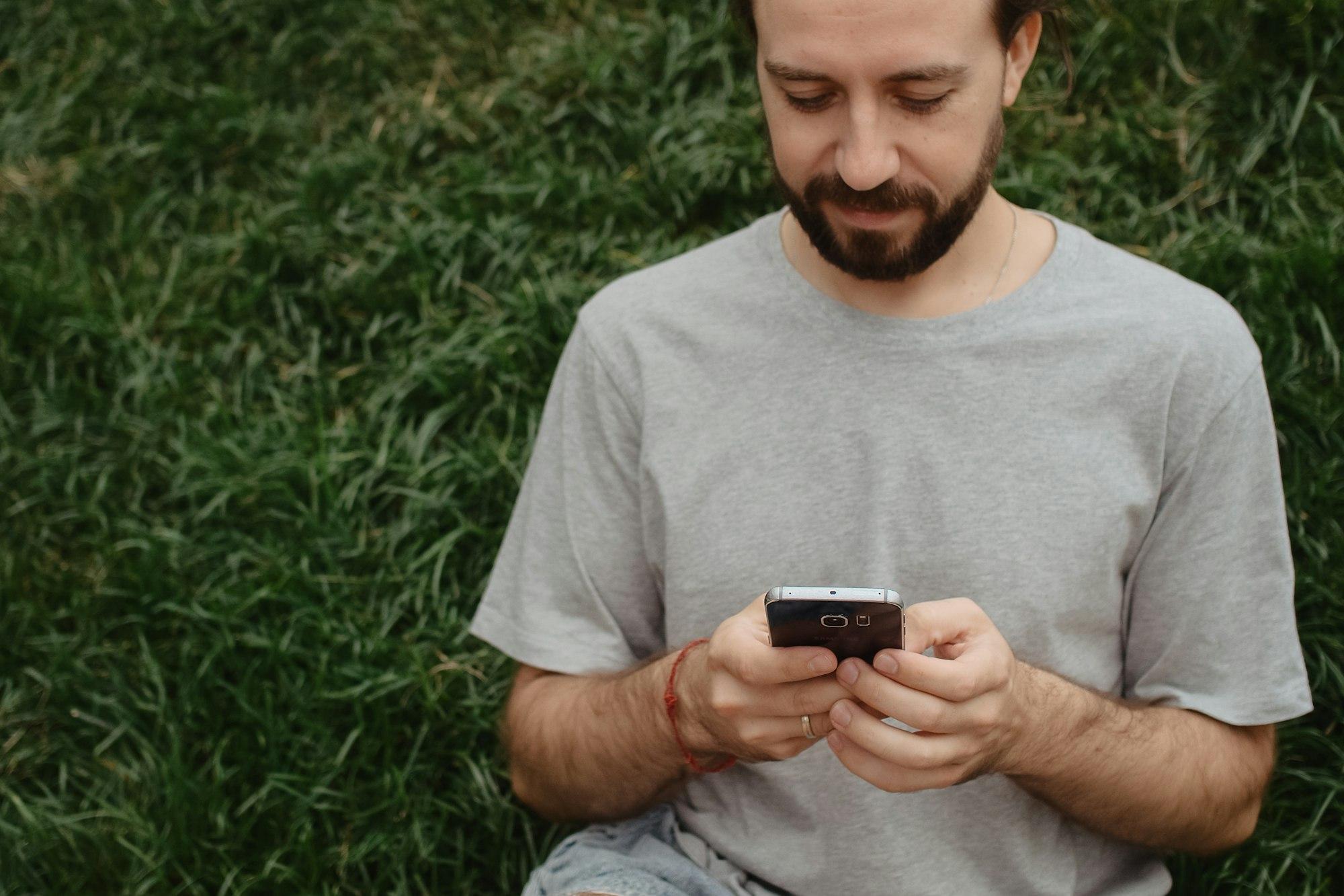 Young man with phone