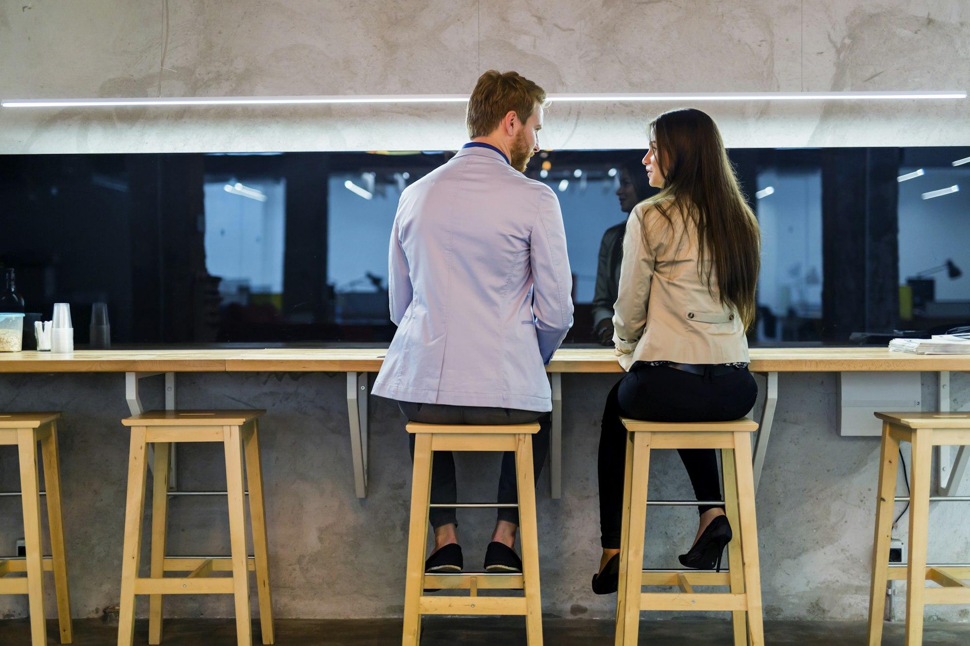 Dating couple in a bar