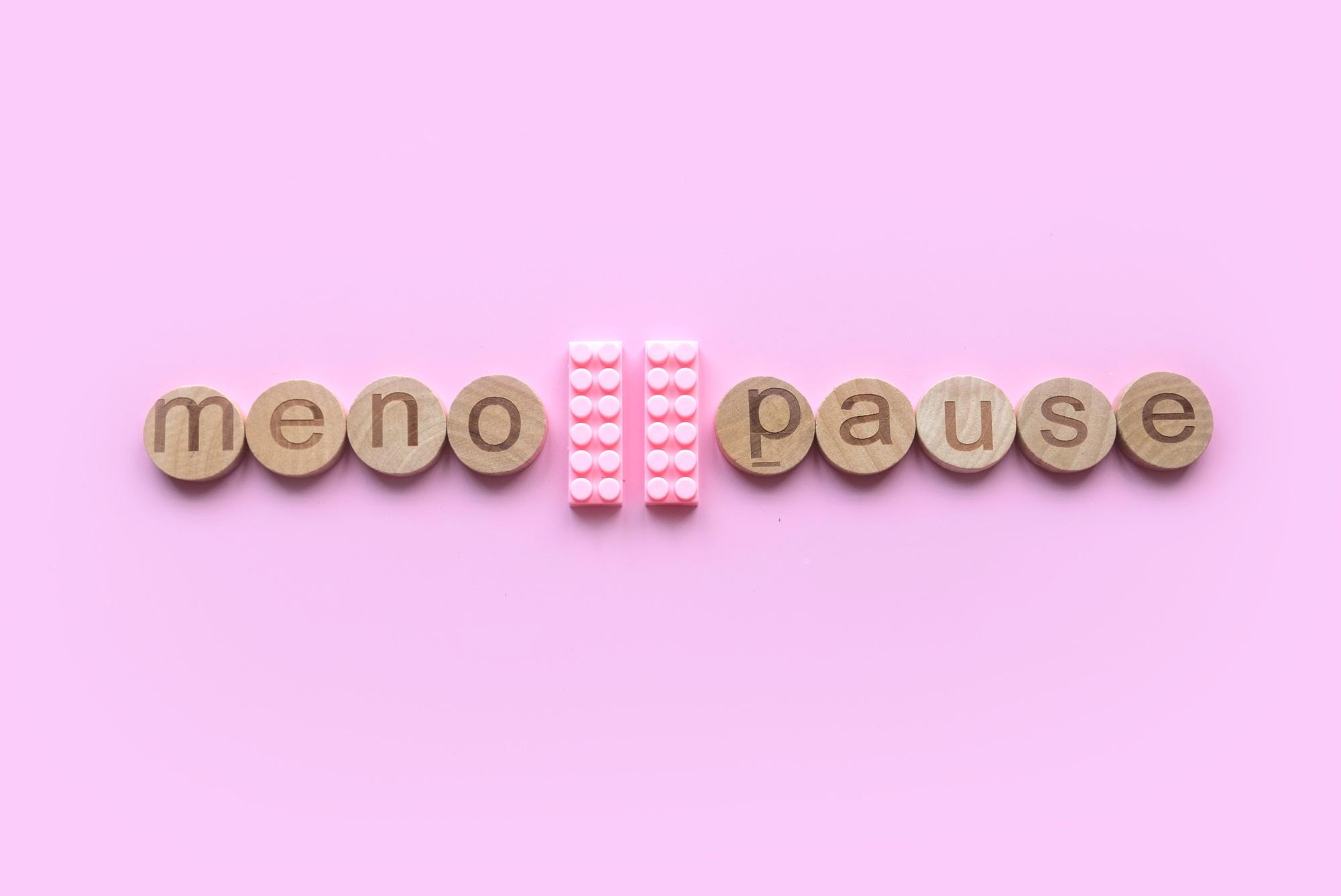 Menopause concept. alphabet of word menopause.